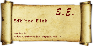 Sátor Elek névjegykártya