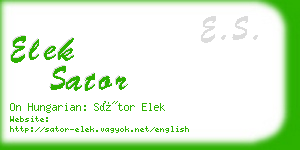 elek sator business card